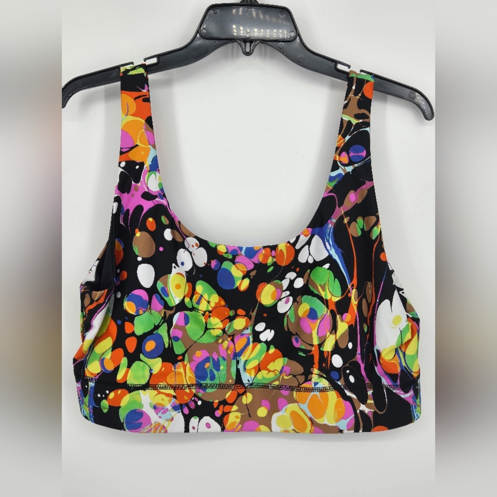 Fabletics Harlyn SEE AND BE SEEN Multicolor Bubble Print Sports Bra XXL (6489)